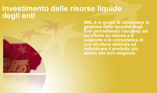 Investimento alle risorse liquide degli enti
