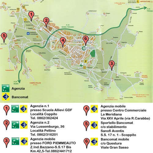 Agenzie e bancomat BNL Abruzzo