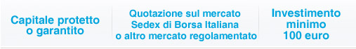 Capitale protetto o garantito, Quotazione sul mercato Sedex di Borsa Italiana, Investimento minimo 100 euro