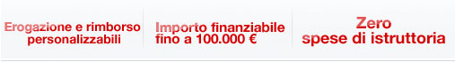 Erogazione e rimborso personalizzabili, Importo finanziabile fino a 100.000 €, 0  spese di istruttoria